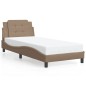 vidaXL Estructura de cama con LED cuero sintético capuchino 90x190 cm