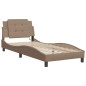 vidaXL Estructura de cama con LED cuero sintético capuchino 90x190 cm