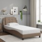 vidaXL Estructura de cama con LED cuero sintético capuchino 90x190 cm