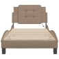 vidaXL Estructura de cama con LED cuero sintético capuchino 90x190 cm