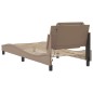 vidaXL Estructura de cama con LED cuero sintético capuchino 90x190 cm