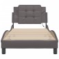 vidaXL Estructura de cama con luces LED cuero sintético gris 90x200 cm vidaXL Estructura de cama con luces LED cuero sintético gris 90x200 cm