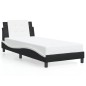 vidaXL Estructura cama con LED cuero sintético negro blanco 90x200 cm vidaXL Estructura cama con LED cuero sintético negro blanco 90x200 cm