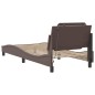 vidaXL Estructura cama con luces LED cuero sintético marrón 100x200 cm