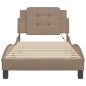 vidaXL Estructura de cama con LED cuero sintético capuchino 100x200 cm