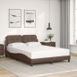 vidaXL Estructura cama con luces LED cuero sintético marrón 120x200 cm vidaXL Estructura cama con luces LED cuero sintético marrón 120x200 cm