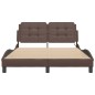 vidaXL Estructura cama con luces LED cuero sintético marrón 120x200 cm vidaXL Estructura cama con luces LED cuero sintético marrón 120x200 cm