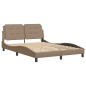 vidaXL Estructura de cama con LED cuero sintético capuchino 120x200 cm vidaXL Estructura de cama con LED cuero sintético capuchino 120x200 cm