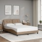 vidaXL Estructura de cama con LED cuero sintético capuchino 120x200 cm vidaXL Estructura de cama con LED cuero sintético capuchino 120x200 cm