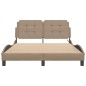 vidaXL Estructura de cama con LED cuero sintético capuchino 120x200 cm vidaXL Estructura de cama con LED cuero sintético capuchino 120x200 cm