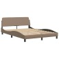 vidaXL Estructura de cama con LED cuero sintético capuchino 120x200 cm vidaXL Estructura de cama con LED cuero sintético capuchino 120x200 cm