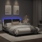 vidaXL Estructura cama con LED cuero sintético blanco negro 120x200 cm vidaXL Estructura cama con LED cuero sintético blanco negro 120x200 cm