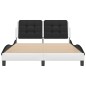 vidaXL Estructura cama con LED cuero sintético blanco negro 120x200 cm vidaXL Estructura cama con LED cuero sintético blanco negro 120x200 cm