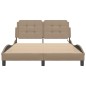 vidaXL Estructura de cama con LED cuero sintético capuchino 140x200 cm