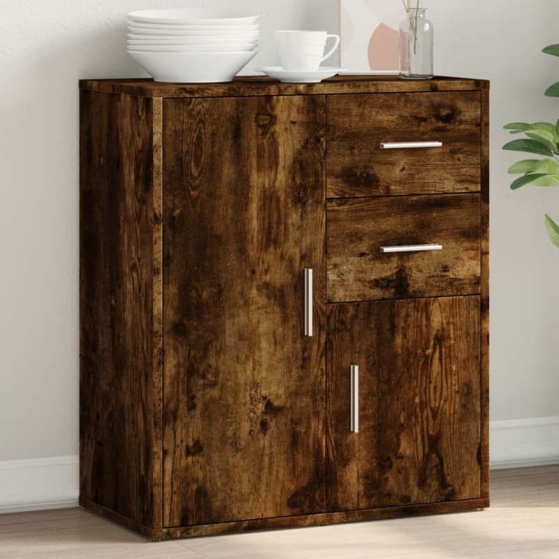 vidaXL Aparador de madera de ingeniería roble ahumado 60x31x70 cm vidaXL Aparador de madera de ingeniería roble ahumado 60x31x70 cm