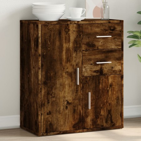 vidaXL Aparador de madera de ingeniería roble ahumado 60x31x70 cm