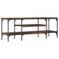 vidaXL Mueble TV madera ingeniería y hierro roble ahumado 121x35x45 cm