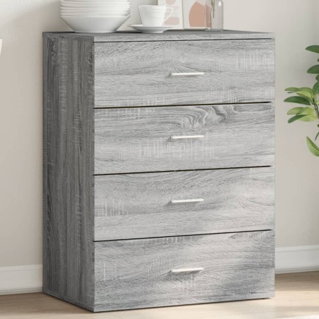 vidaXL Aparador de madera de ingeniería gris Sonoma 60x39x80 cm