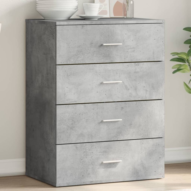 vidaXL Aparador de madera de ingeniería gris hormigón 60x39x80 cm vidaXL Aparador de madera de ingeniería gris hormigón 60x39x80 cm