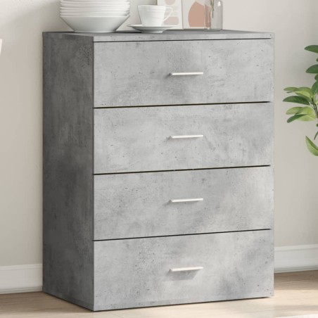 vidaXL Aparador de madera de ingeniería gris hormigón 60x39x80 cm