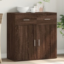 vidaXL Aparador de madera de ingeniería marrón roble 79x38x80 cm