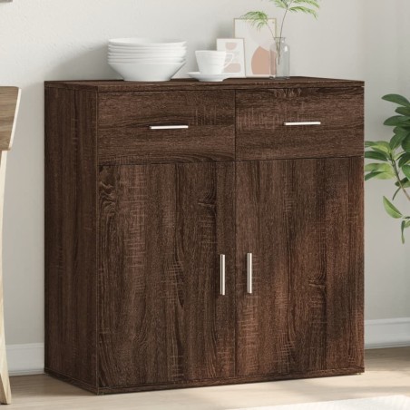 vidaXL Aparador de madera de ingeniería marrón roble 79x38x80 cm