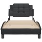 vidaXL Estructura de cama con cabecero cuero sintético negro 90x190 cm vidaXL Estructura de cama con cabecero cuero sintético negro 90x190 cm