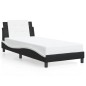 vidaXL Estructura de cama con cabecero cuero sintético negro y blanco vidaXL Estructura de cama con cabecero cuero sintético negro y blanco