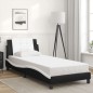 vidaXL Estructura de cama con cabecero cuero sintético negro y blanco vidaXL Estructura de cama con cabecero cuero sintético negro y blanco