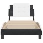 vidaXL Estructura de cama con cabecero cuero sintético negro y blanco vidaXL Estructura de cama con cabecero cuero sintético negro y blanco