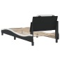 vidaXL Estructura de cama con cabecero cuero sintético negro y blanco vidaXL Estructura de cama con cabecero cuero sintético negro y blanco
