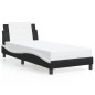 vidaXL Estructura cama cabecero cuero sintético negro blanco 90x200 cm vidaXL Estructura cama cabecero cuero sintético negro blanco 90x200 cm