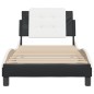 vidaXL Estructura cama cabecero cuero sintético negro blanco 90x200 cm vidaXL Estructura cama cabecero cuero sintético negro blanco 90x200 cm