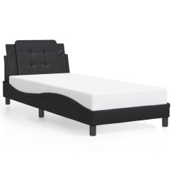 vidaXL Estructura de cama con cabecero cuero sintético negro 100x200cm