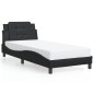 vidaXL Estructura de cama con cabecero cuero sintético negro 100x200cm vidaXL Estructura de cama con cabecero cuero sintético negro 100x200cm