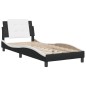 vidaXL Estructura de cama con cabecero cuero sintético negro y blanco vidaXL Estructura de cama con cabecero cuero sintético negro y blanco