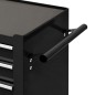 vidaXL Carro para herramientas con 4 cajones acero negro vidaXL Carro para herramientas con 4 cajones acero negro
