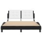 vidaXL Estructura cama cabecero cuero sintético negro blanco 120x200cm