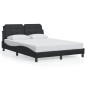 vidaXL Estructura de cama con cabecero cuero sintético negro 140x190cm