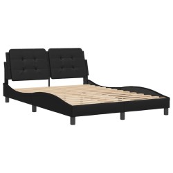 vidaXL Estructura de cama con cabecero cuero sintético negro 140x190cm