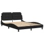 vidaXL Estructura de cama con cabecero cuero sintético negro 140x190cm