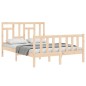 vidaXL Estructura de cama de matrimonio con cabecero madera maciza