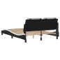 vidaXL Estructura de cama con cabecero cuero sintético negro y blanco vidaXL Estructura de cama con cabecero cuero sintético negro y blanco