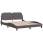 vidaXL Estructura de cama con cabecero cuero sintético gris 160x200cm vidaXL Estructura de cama con cabecero cuero sintético gris 160x200cm