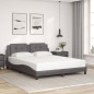 vidaXL Estructura de cama con cabecero cuero sintético gris 160x200cm vidaXL Estructura de cama con cabecero cuero sintético gris 160x200cm