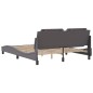 vidaXL Estructura de cama con cabecero cuero sintético gris 160x200cm vidaXL Estructura de cama con cabecero cuero sintético gris 160x200cm