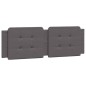 vidaXL Estructura de cama con cabecero cuero sintético gris 160x200cm vidaXL Estructura de cama con cabecero cuero sintético gris 160x200cm