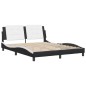 vidaXL Estructura cama cabecero cuero sintético negro blanco 160x200cm vidaXL Estructura cama cabecero cuero sintético negro blanco 160x200cm