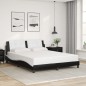 vidaXL Estructura cama cabecero cuero sintético negro blanco 160x200cm vidaXL Estructura cama cabecero cuero sintético negro blanco 160x200cm