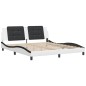 vidaXL Estructura de cama con cabecero cuero sintético blanco y negro vidaXL Estructura de cama con cabecero cuero sintético blanco y negro